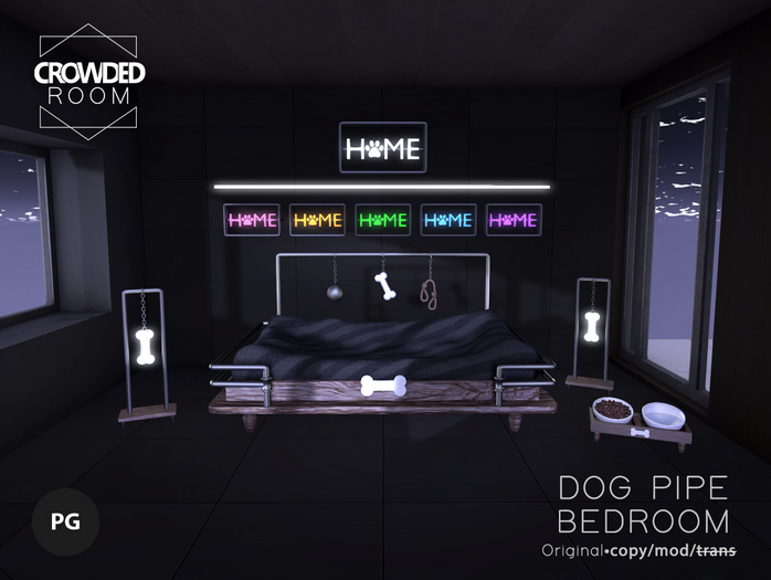 Second Life Marketplace Crowded Room Bone Pipe Bedroom PG